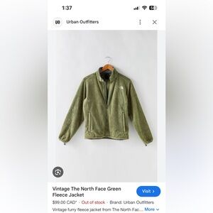 Vintage The North Face Green Fleece Jacket